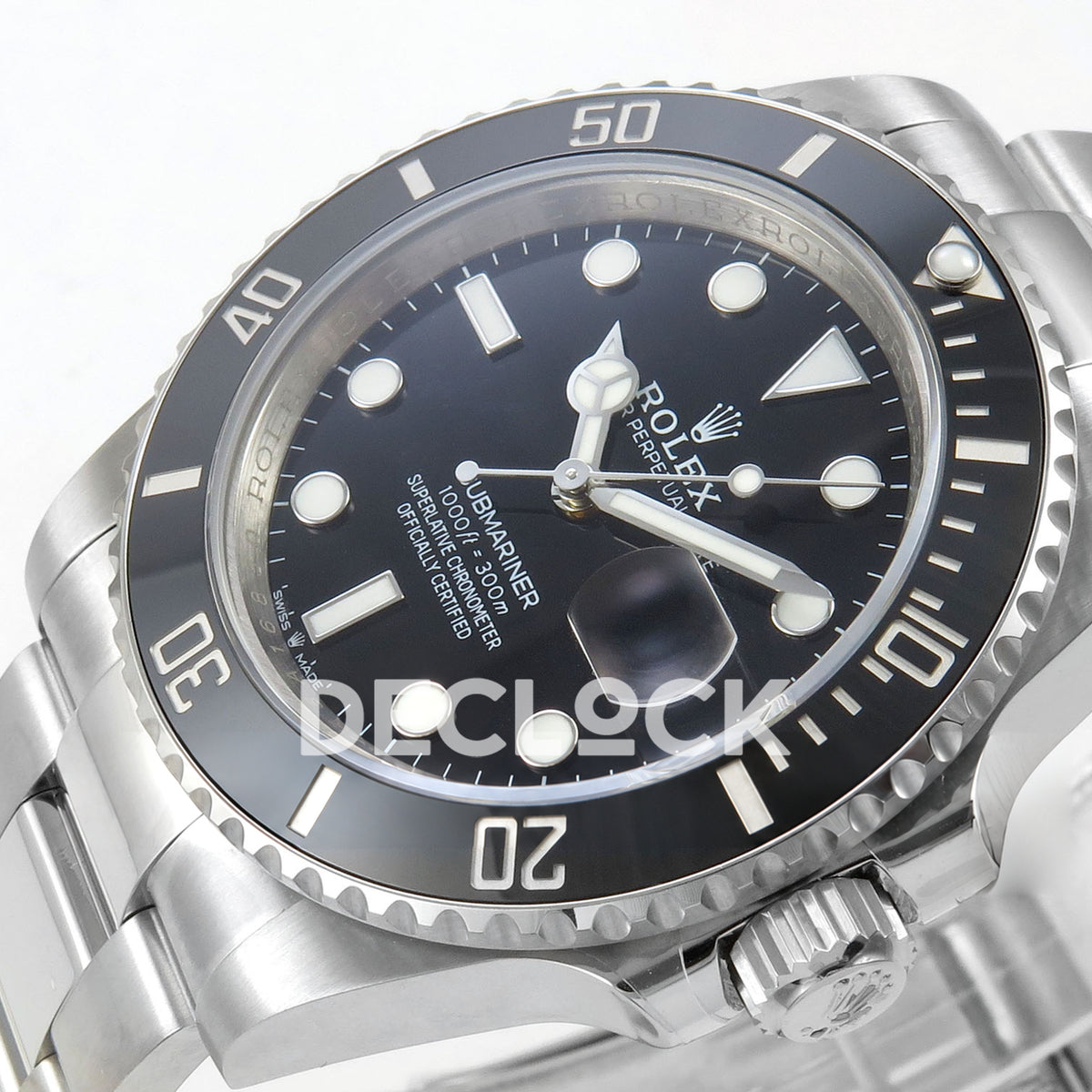Rolex Submariner 126610LN 41mm QF Black Dial Black Bezel QF3235 replica - dial angle right