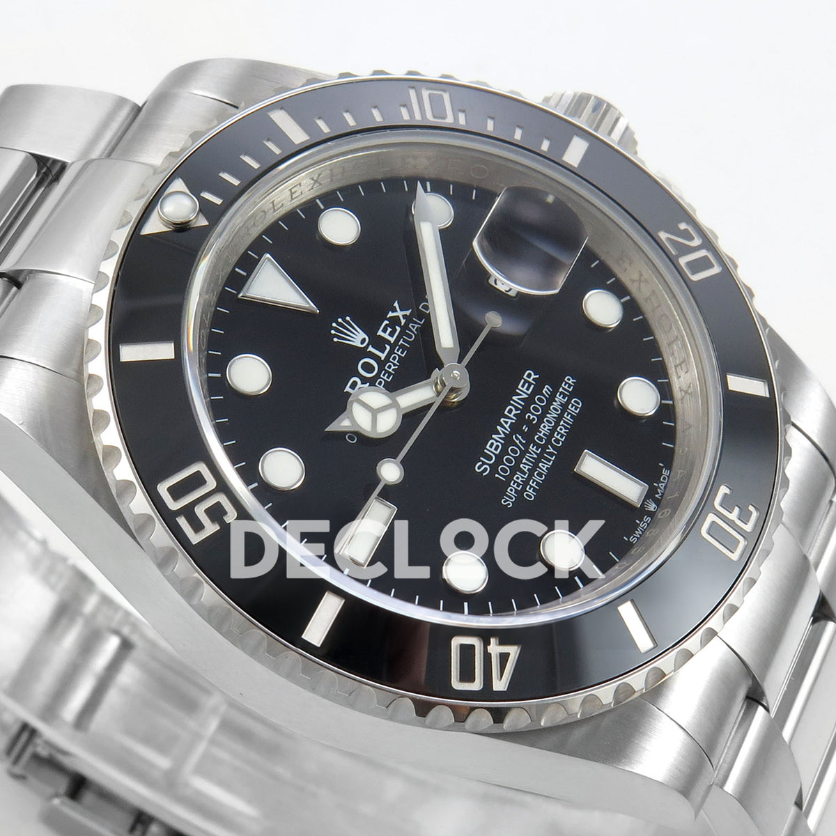 Rolex Submariner 126610LN 41mm QF Black Dial Black Bezel QF3235 replica - dial side angle