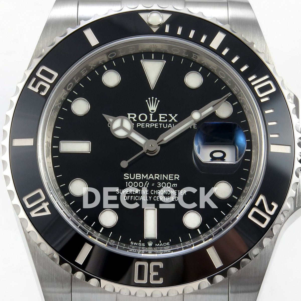Rolex Submariner 126610LN 41mm VF Black Ceramic DD3235 replica - dial closeup