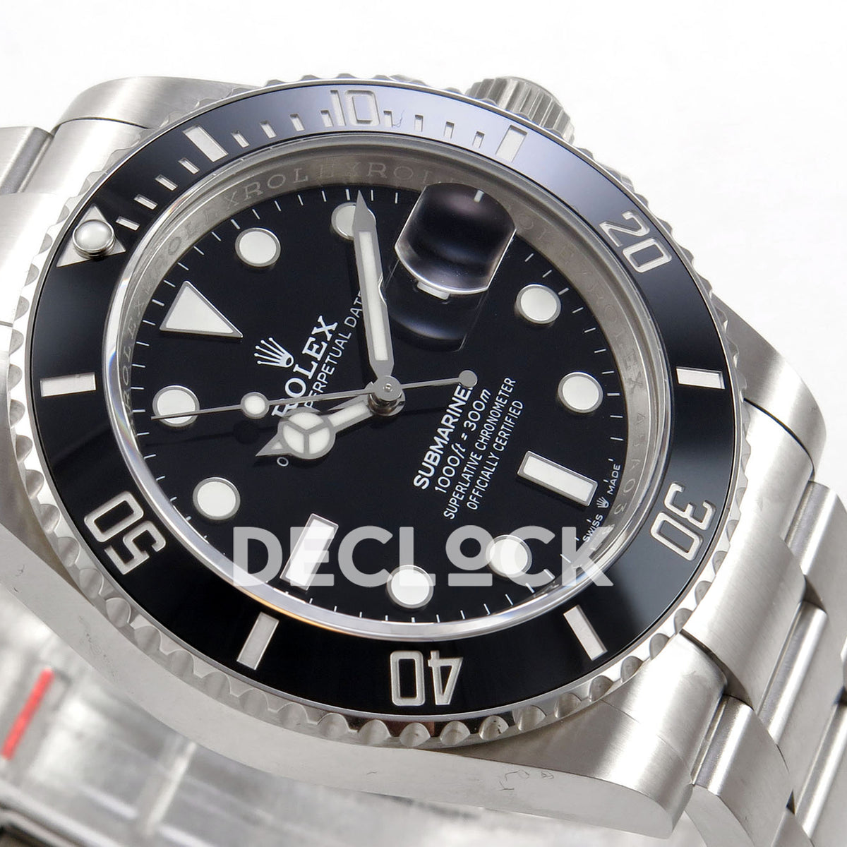 Rolex Submariner 41mm 126610LN QF Black Dial JH3235 Free Sprung replica - dial side angle