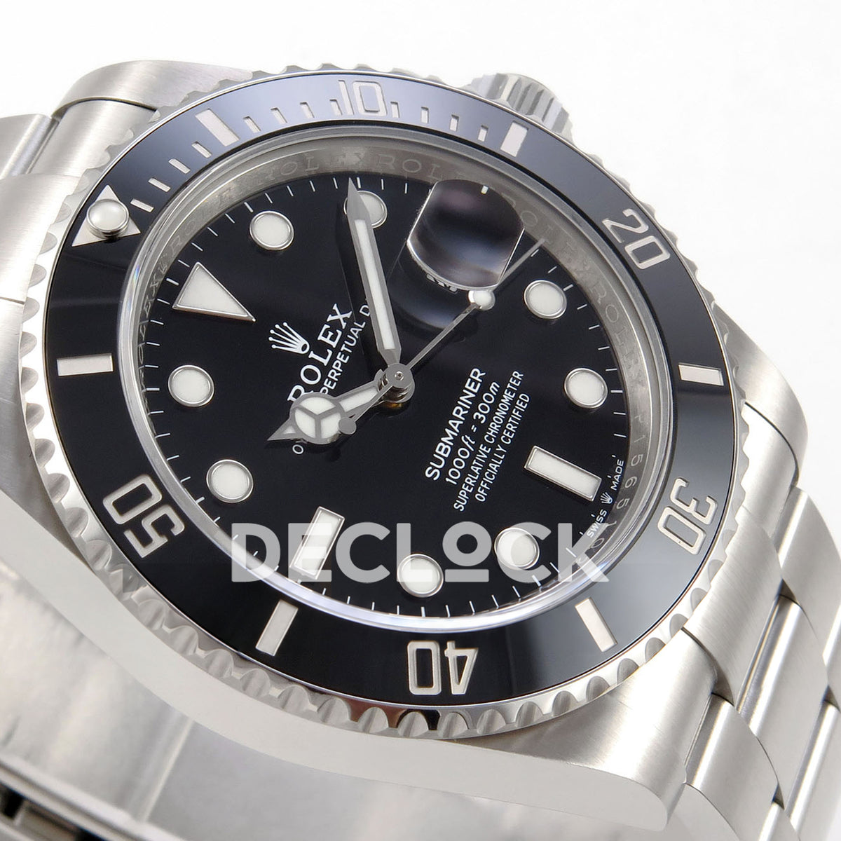 Rolex Submariner 41mm 126610LN RICH Black Dial JH3235 V2 replica - dial side angle