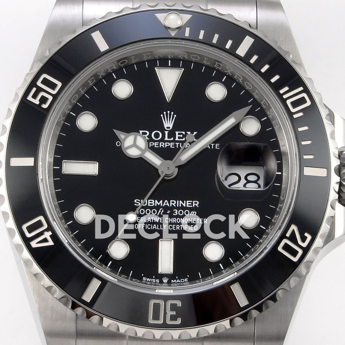Rolex Submariner 41mm 126610LN RICH Black Dial JH3235 V2 Free Sprung replica - dial closeup