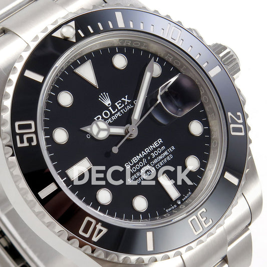 Rolex Submariner 41mm 126610LN RICH Black Dial JH3235 V2 Free Sprung replica - dial angle left
