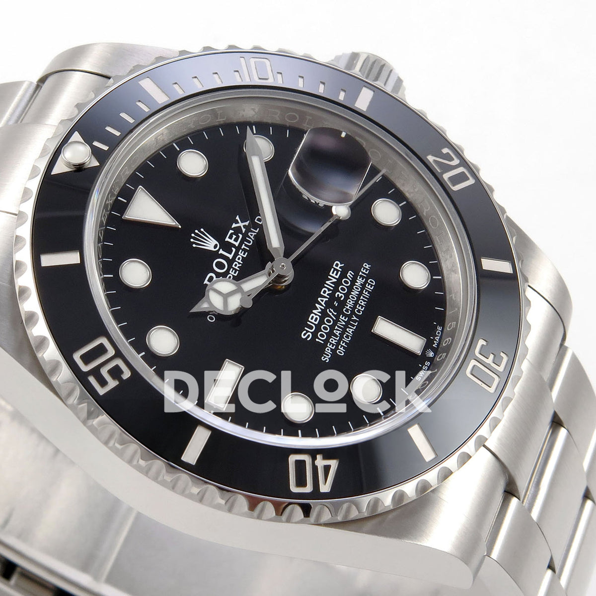 Rolex Submariner 41mm 126610LN RICH Black Dial JH3235 V2 Free Sprung replica - dial side angle