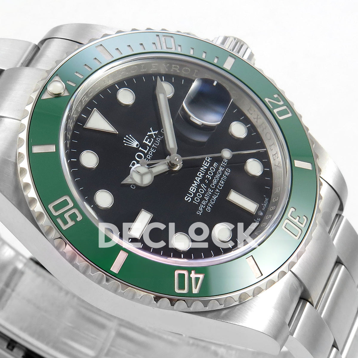Rolex Submariner 126610LV 41mm SCF Kermit DD3235 replica - dial side angle