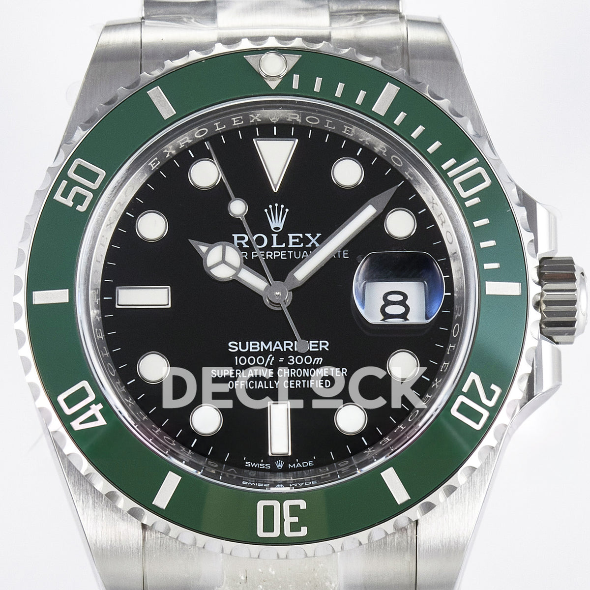 Rolex Submariner 126610LV 41mm THBF Steel Black Dial Green Bezel SH3235 replica - dial closeup