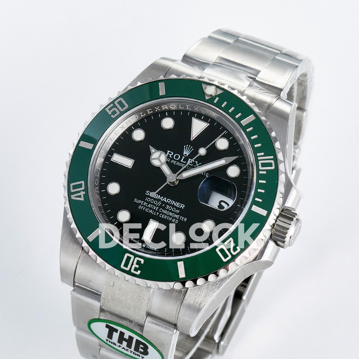 Rolex Submariner 126610LV 41mm THBF Steel Black Dial Green Bezel SH3235 replica - front angle