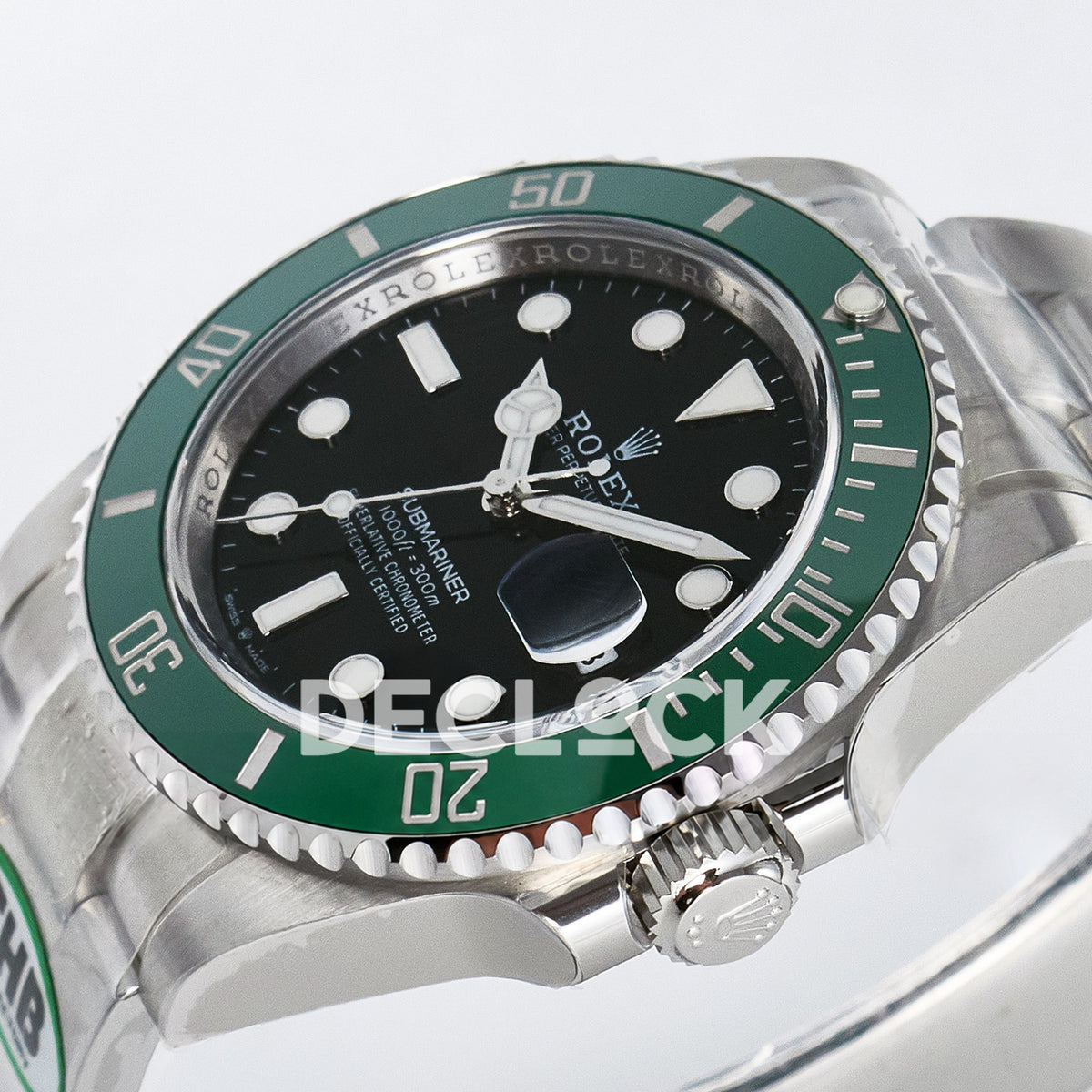 Rolex Submariner 126610LV 41mm THBF Steel Black Dial Green Bezel SH3235 replica - crown front angle