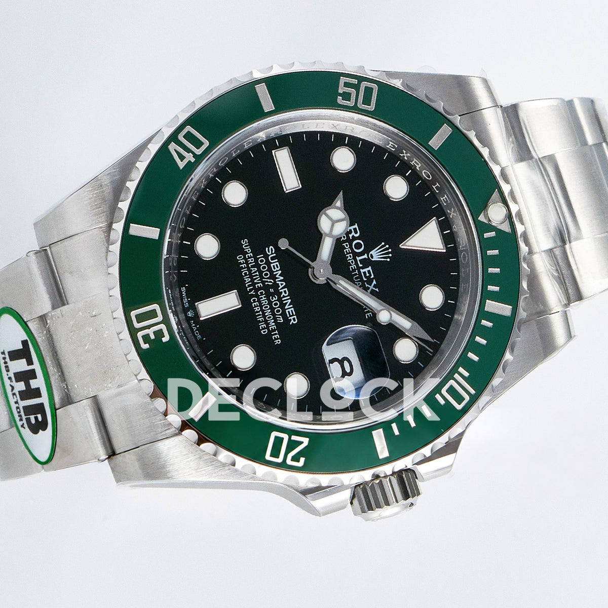 Rolex Submariner 126610LV 41mm THBF Steel Black Dial Green Bezel SH3235 replica - rotated front