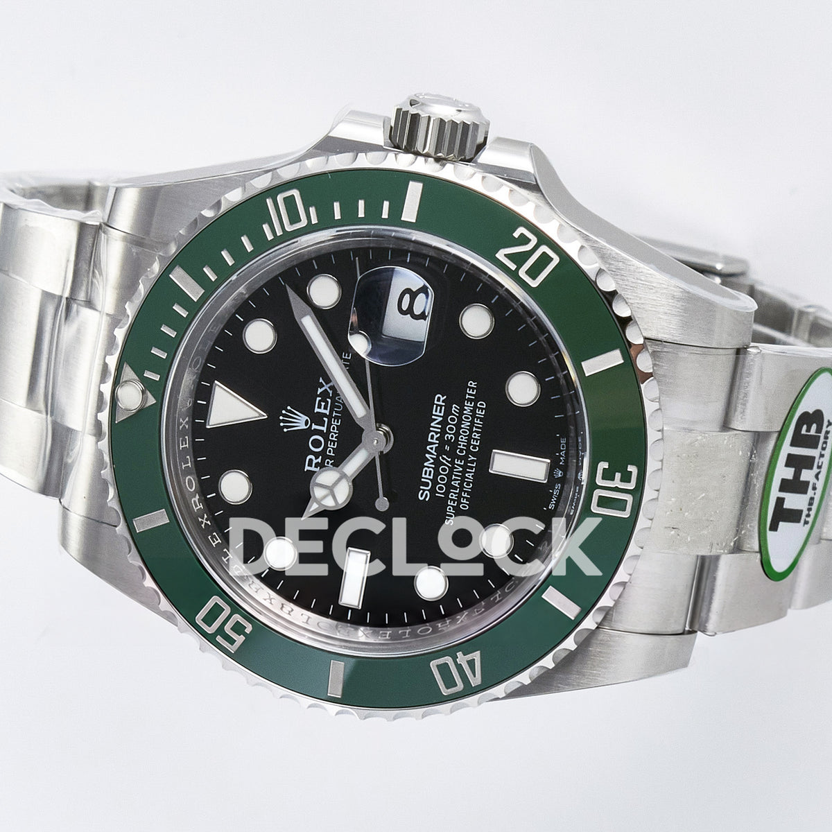 Rolex Submariner 126610LV 41mm THBF Steel Black Dial Green Bezel SH3235 replica - rotated dial