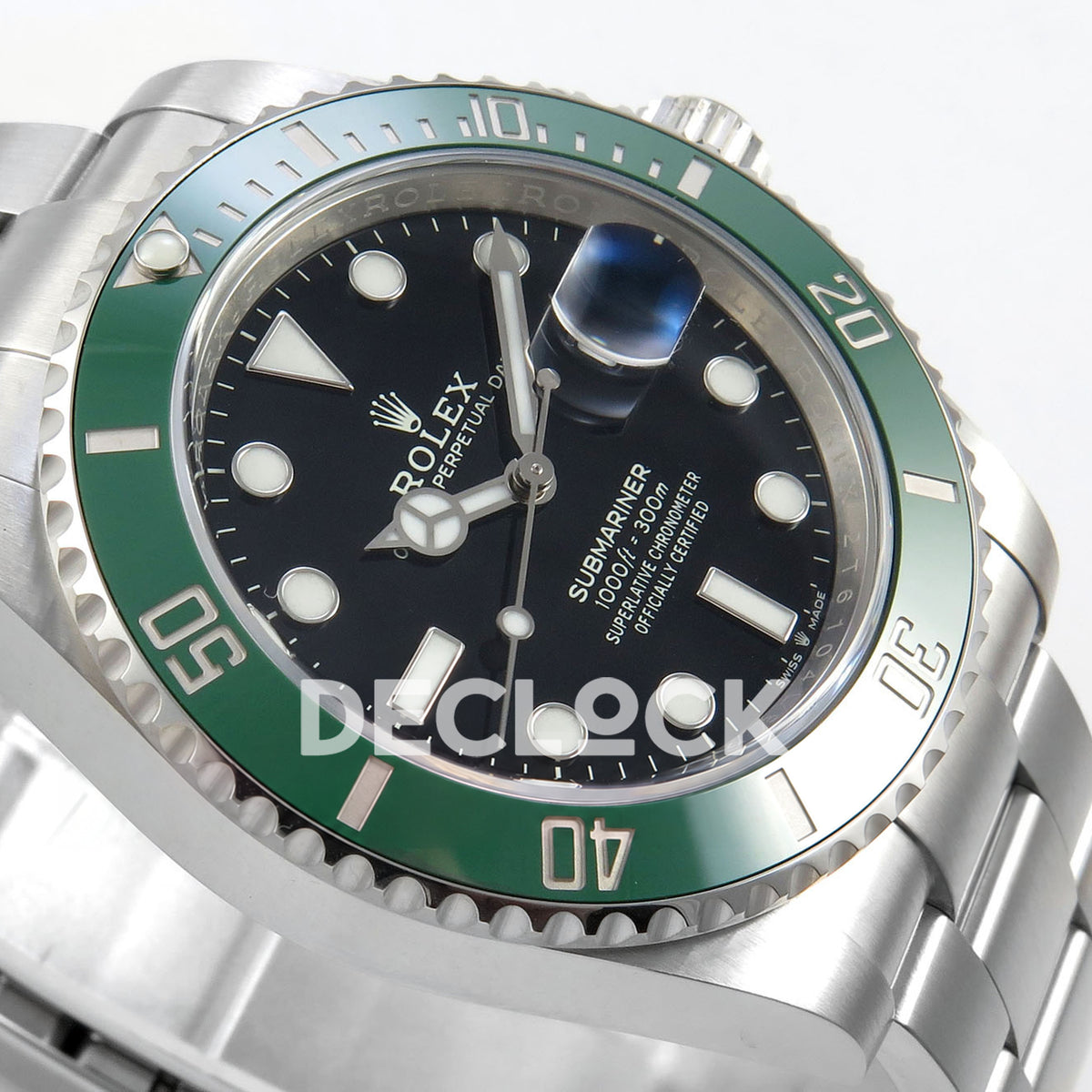 Rolex Submariner 126610LV 41mm VF Kermit DD3235 replica - dial side angle