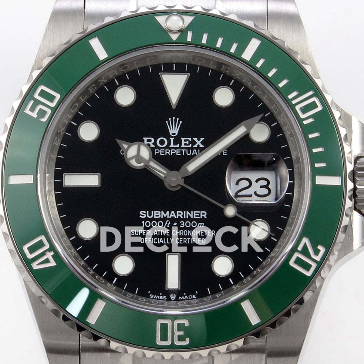 Rolex Submariner 41mm 126610LV QF Black Dial Green Bezel JH3235 Free Sprung replica - dial closeup
