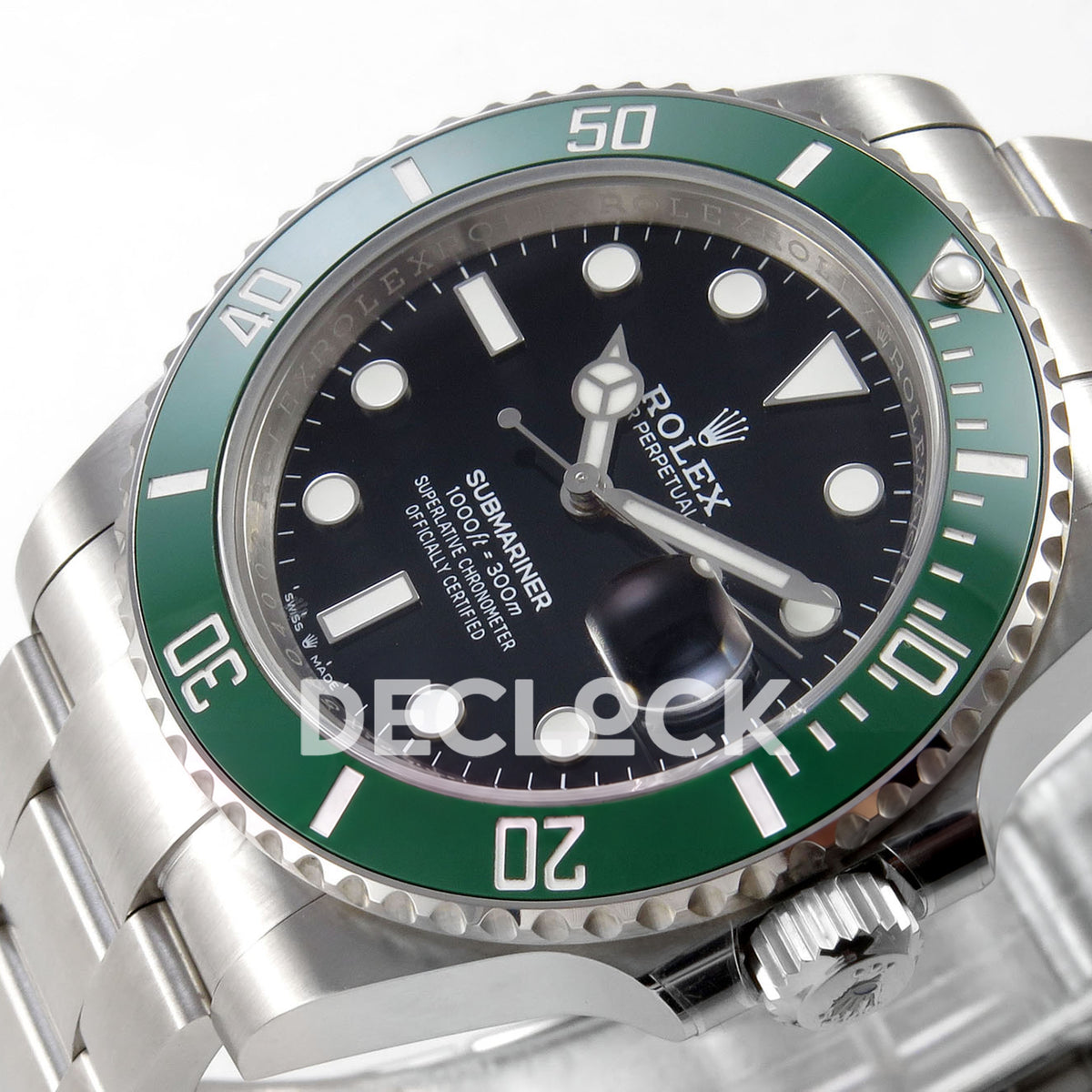 Rolex Submariner 41mm 126610LV QF Black Dial Green Bezel JH3235 Free Sprung replica - dial angle right