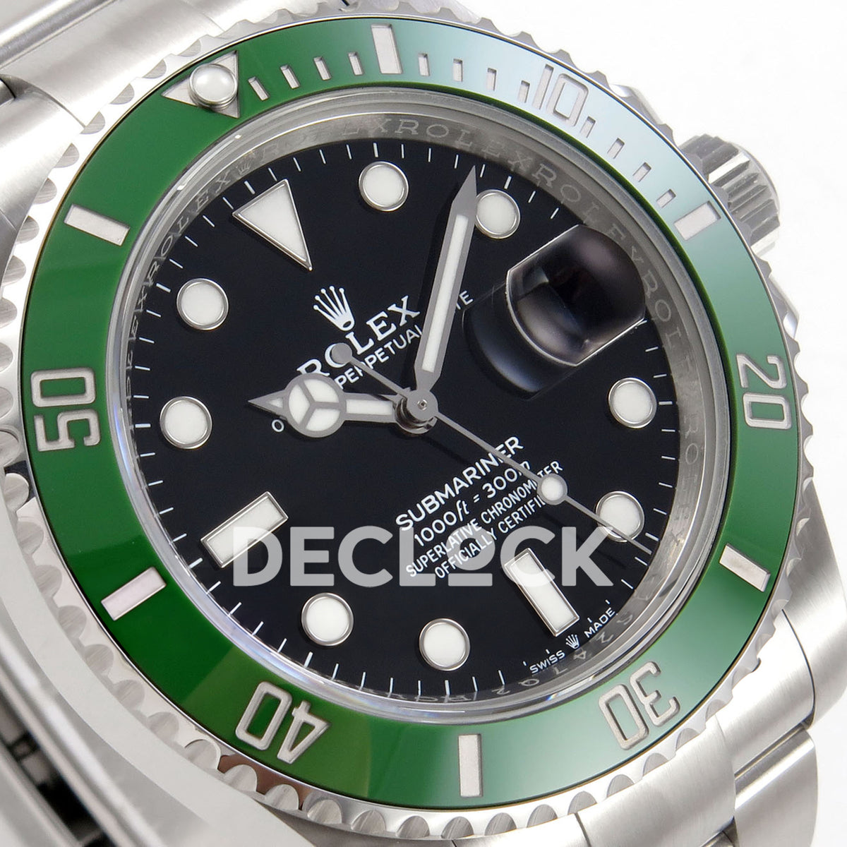 Rolex Submariner 41mm 126610LV RICH MK2 Black Dial Green Bezel JH3235 V2 replica - dial angle left