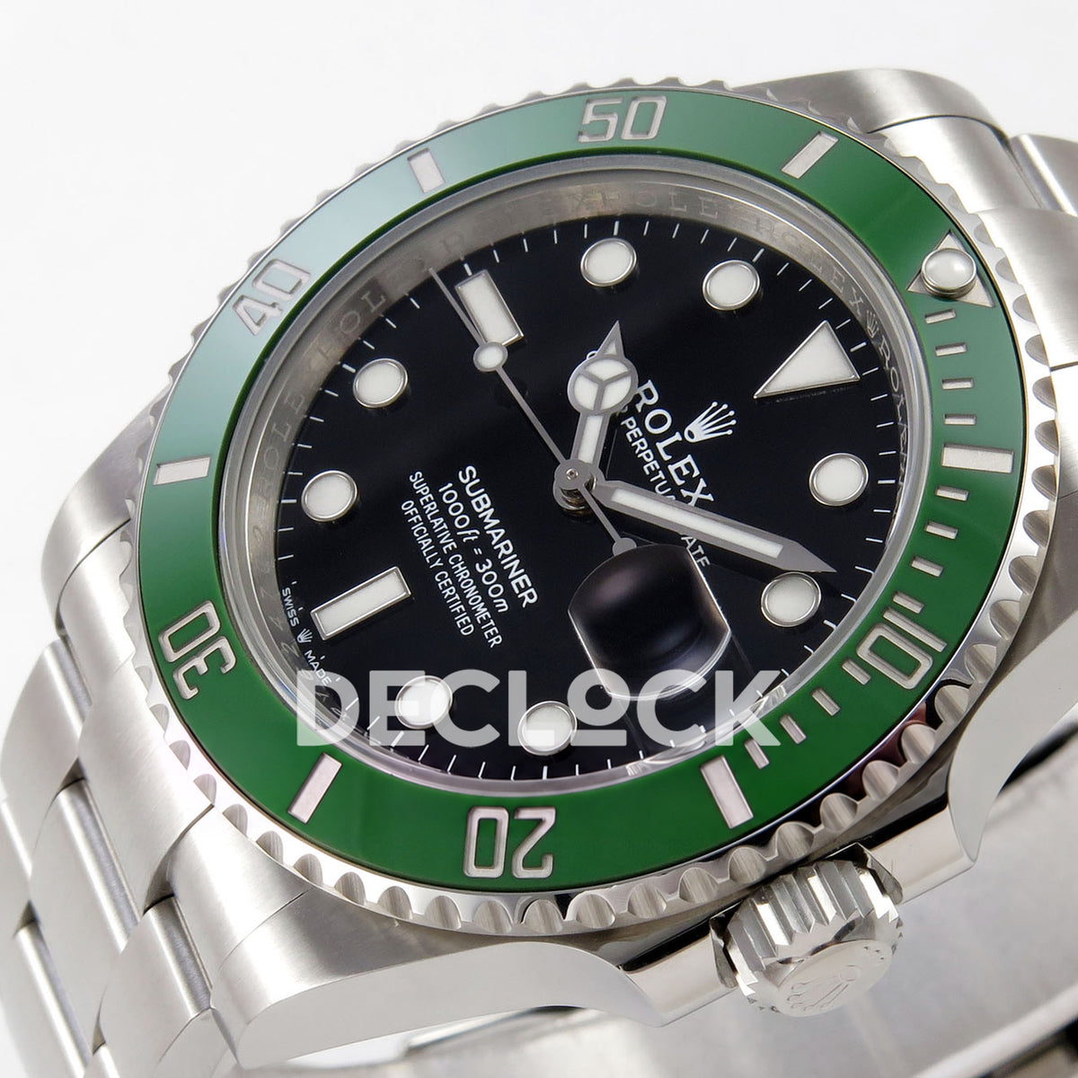 Rolex Submariner 41mm 126610LV RICH MK2 Black Dial Green Bezel JH3235 V2 replica - dial angle right