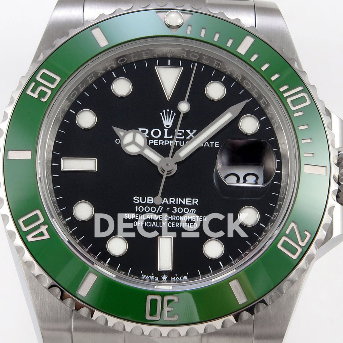 Rolex Submariner 41mm 126610LV RICH MK2 Black Dial Green Bezel JH3235 V2 Free Sprung replica - dial closeup
