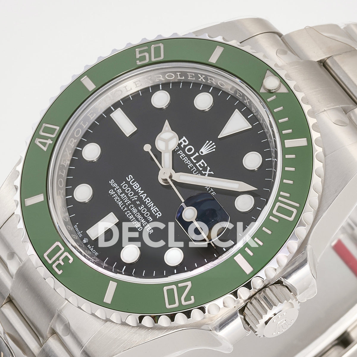 Rolex Submariner 41mm 126610LV RWF MK2 Kermit Black Dial JH3235 Free Sprung replica - dial angle right