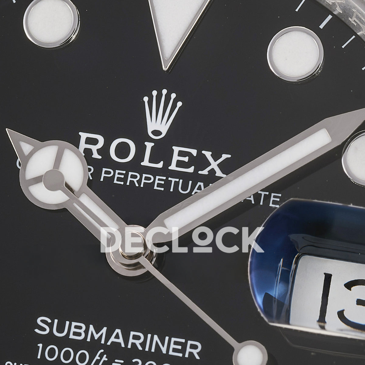 Rolex Submariner 41mm 126610LV RWF MK2 Kermit Black Dial JH3235 Free Sprung replica - dial logo detail