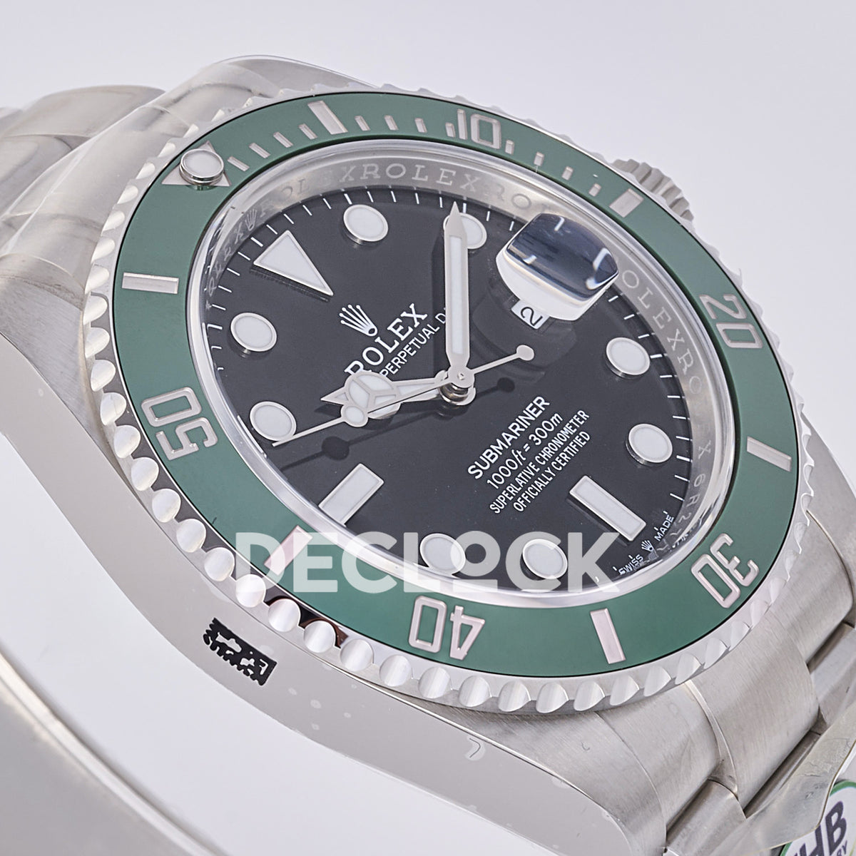 Rolex Submariner 41mm 126610LV THBF Black Dial Green Bezel JH3235 Free Sprung replica - dial side angle