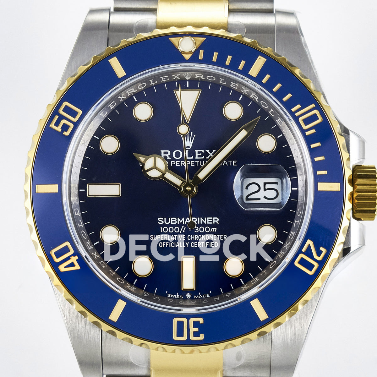 Rolex Submariner 126613LB 41mm ARF Two-Tone Blue Dial SH3235 replica - dial closeup