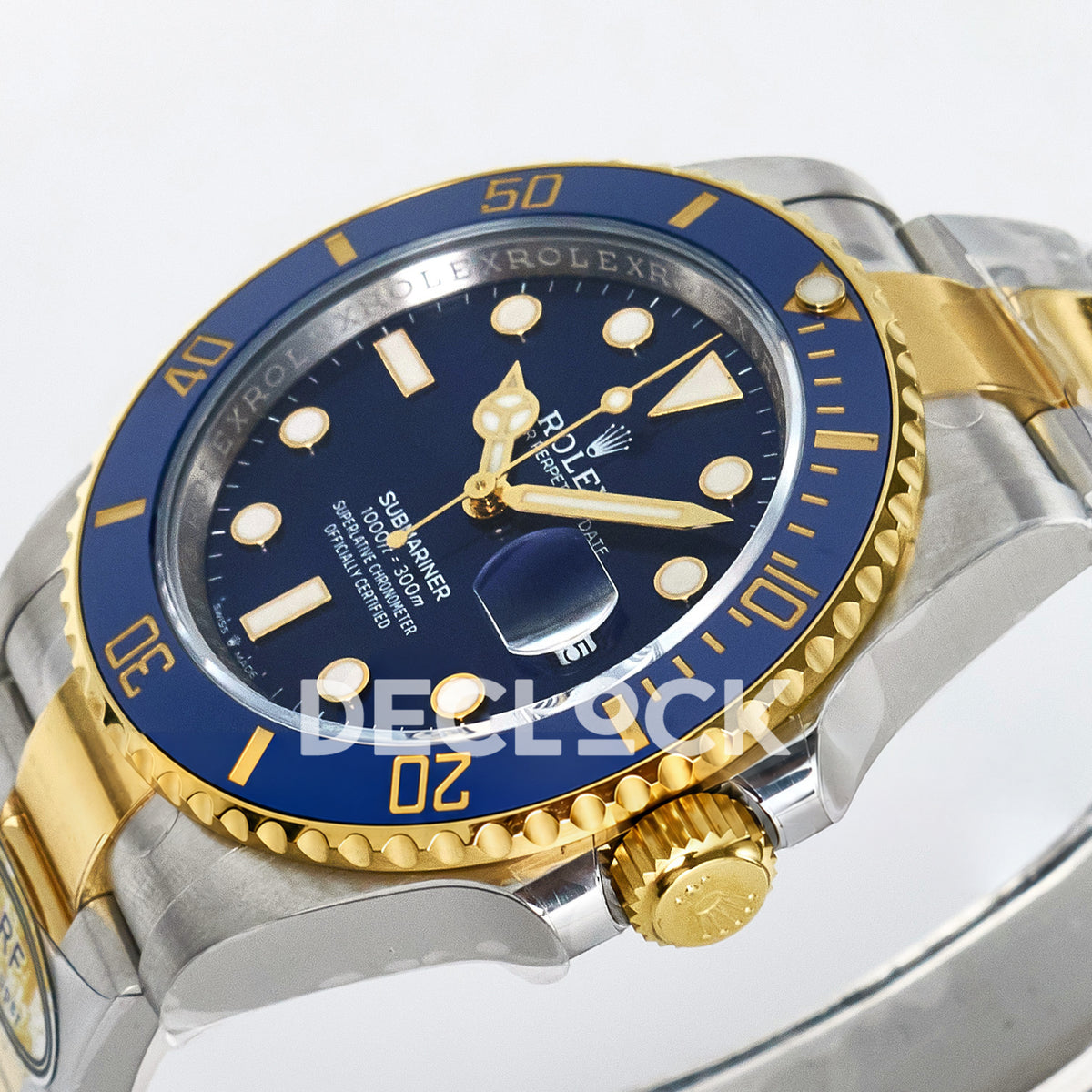 Rolex Submariner 126613LB 41mm ARF Two-Tone Blue Dial SH3235 replica - crown front angle