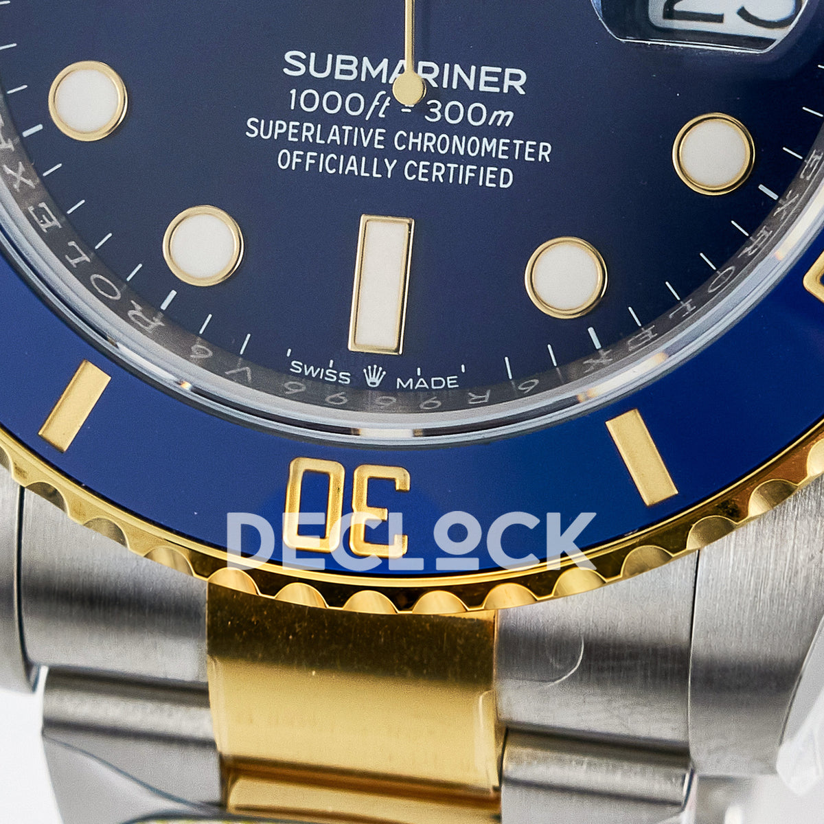 Rolex Submariner 126613LB 41mm ARF Two-Tone Blue Dial SH3235 replica - lower dial macro