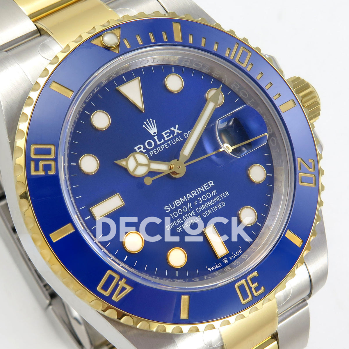 Rolex Submariner 126613LB 41mm RCF Two-Tone Blue Dial VR3235 replica - dial angle left