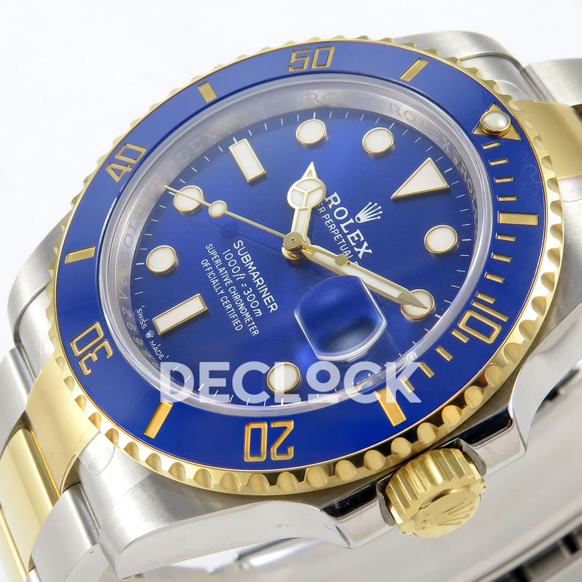 Rolex Submariner 126613LB 41mm RCF Two-Tone Blue Dial VR3235 replica - dial angle right