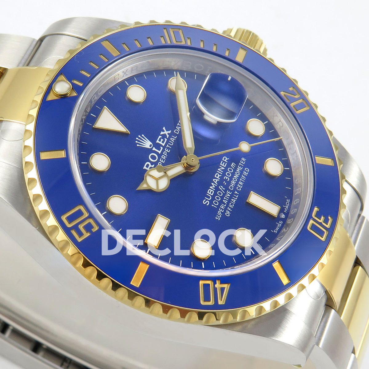 Rolex Submariner 126613LB 41mm RCF Two-Tone Blue Dial VR3235 replica - dial side angle