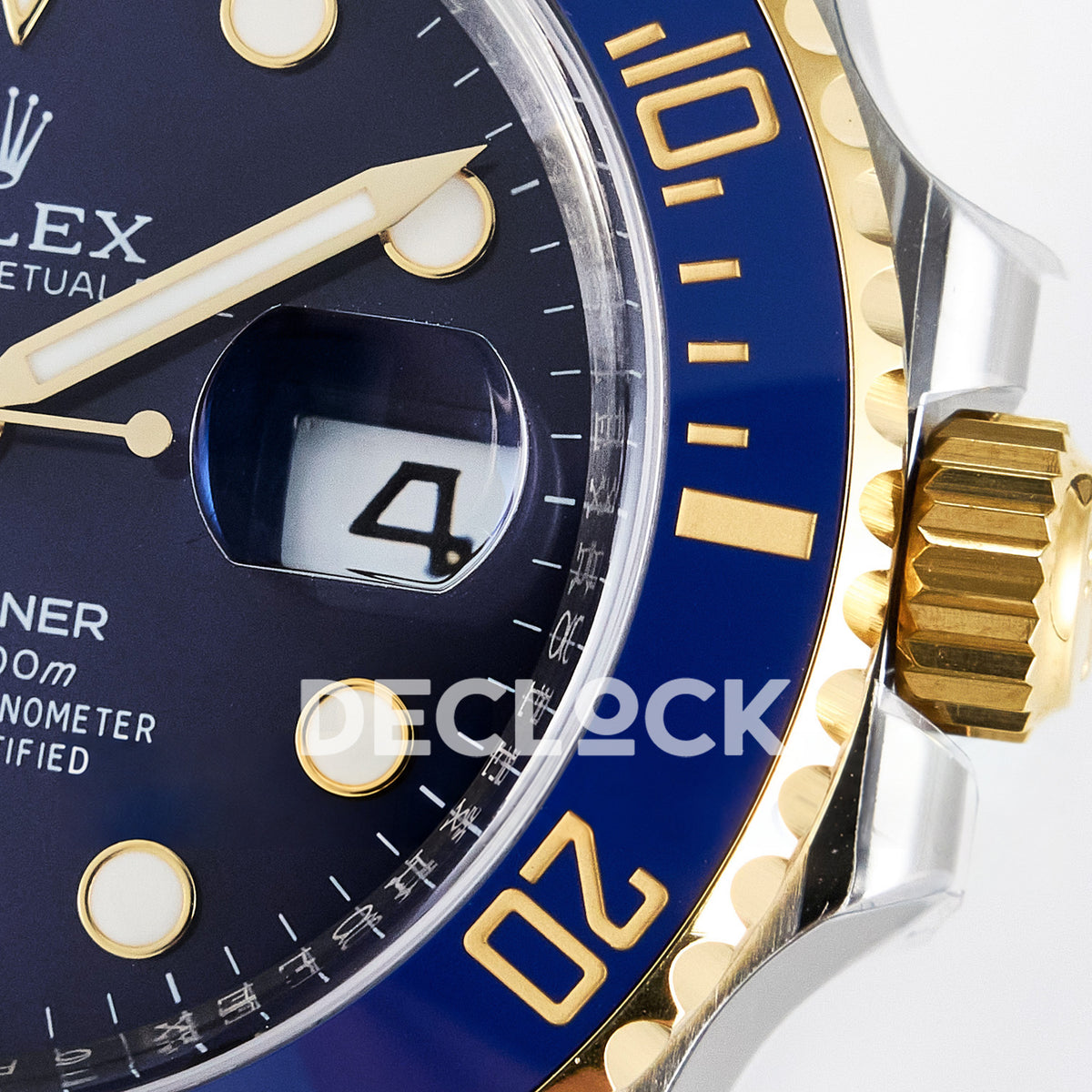 Rolex Submariner 126613LB 41mm THBF Two-Tone Blue Dial SH3235 replica - crown date macro