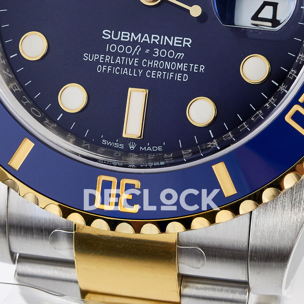 Rolex Submariner 126613LB 41mm THBF Two-Tone Blue Dial SH3235 replica - lower dial macro