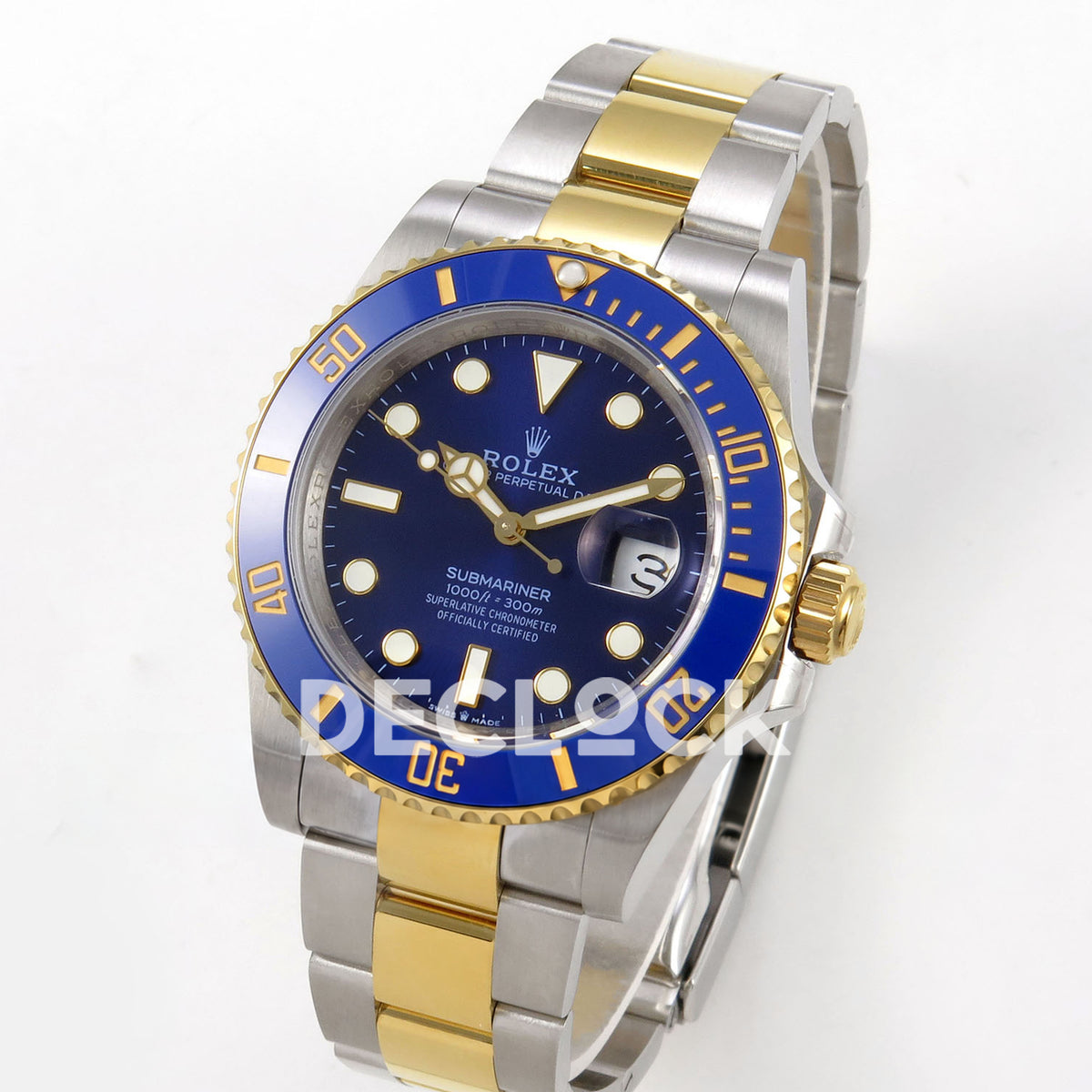 Rolex Submariner 41mm 126613LB QF Two-Tone Blue Dial JH3235 Free Sprung replica - three quarter