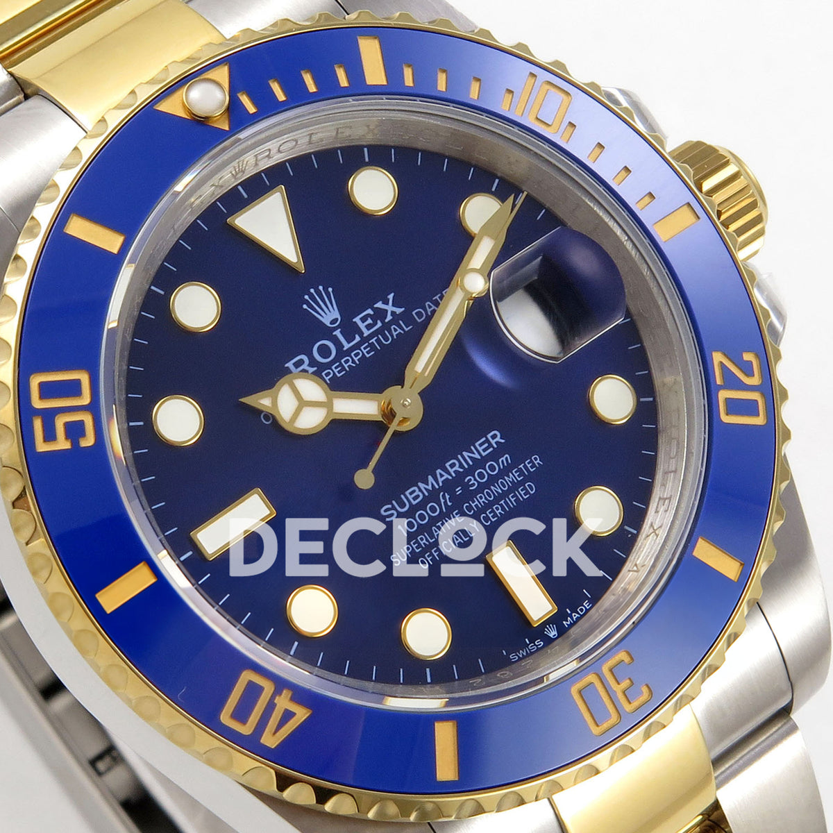 Rolex Submariner 41mm 126613LB QF Two-Tone Blue Dial JH3235 Free Sprung replica - dial angle left