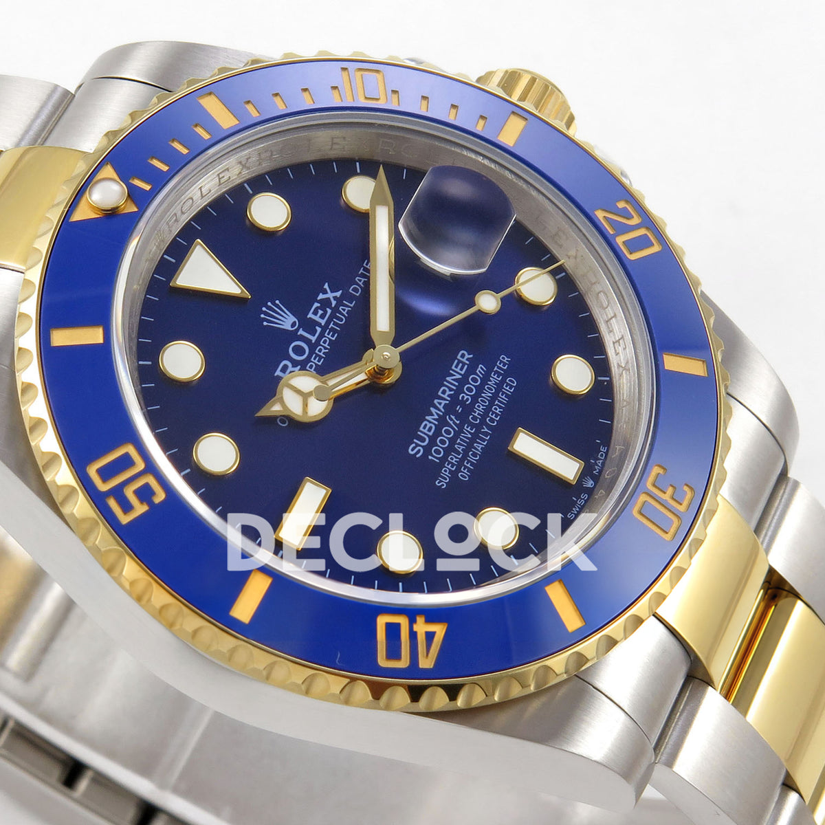Rolex Submariner 41mm 126613LB QF Two-Tone Blue Dial JH3235 Free Sprung replica - dial side angle