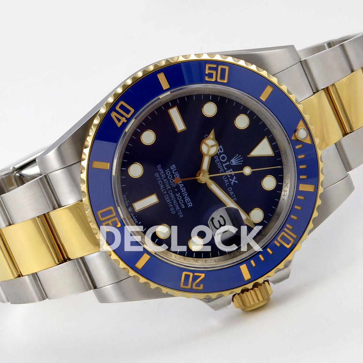 Rolex Submariner 41mm 126613LB QF Two-Tone Blue Dial JH3235 Free Sprung replica - full watch left