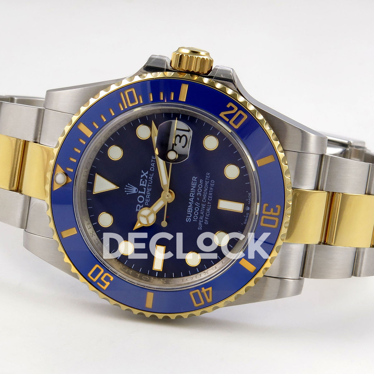 Rolex Submariner 41mm 126613LB QF Two-Tone Blue Dial JH3235 Free Sprung replica - full watch right