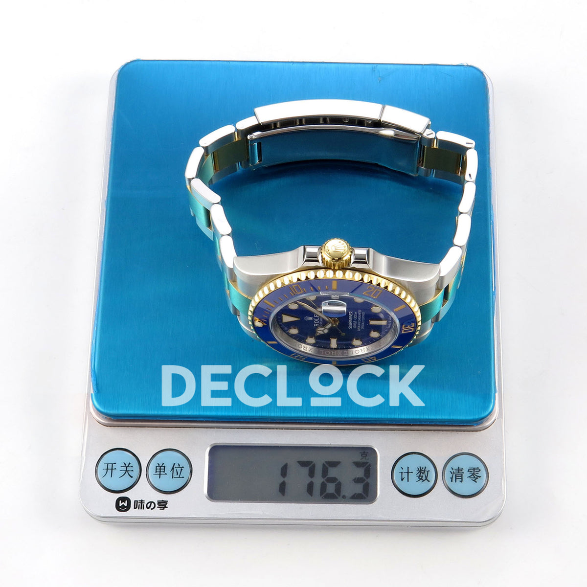 Rolex Submariner 41mm 126613LB WF Two-Tone Blue Dial JH3235 replica - weight on scale