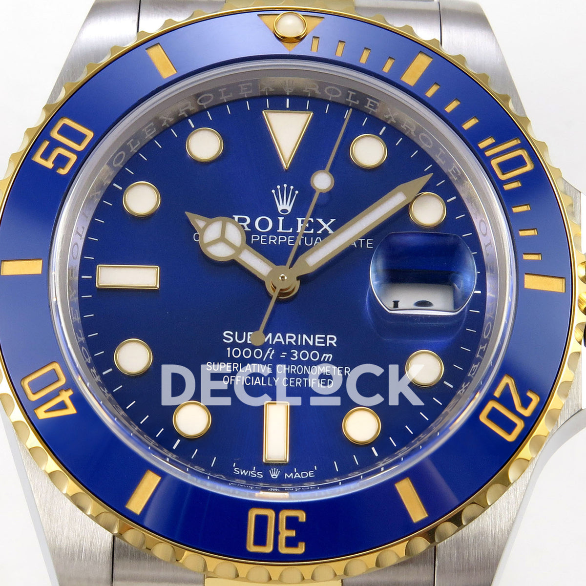 Rolex Submariner 41mm 126613LB WF Two-Tone Blue Dial JH3235 replica - dial closeup