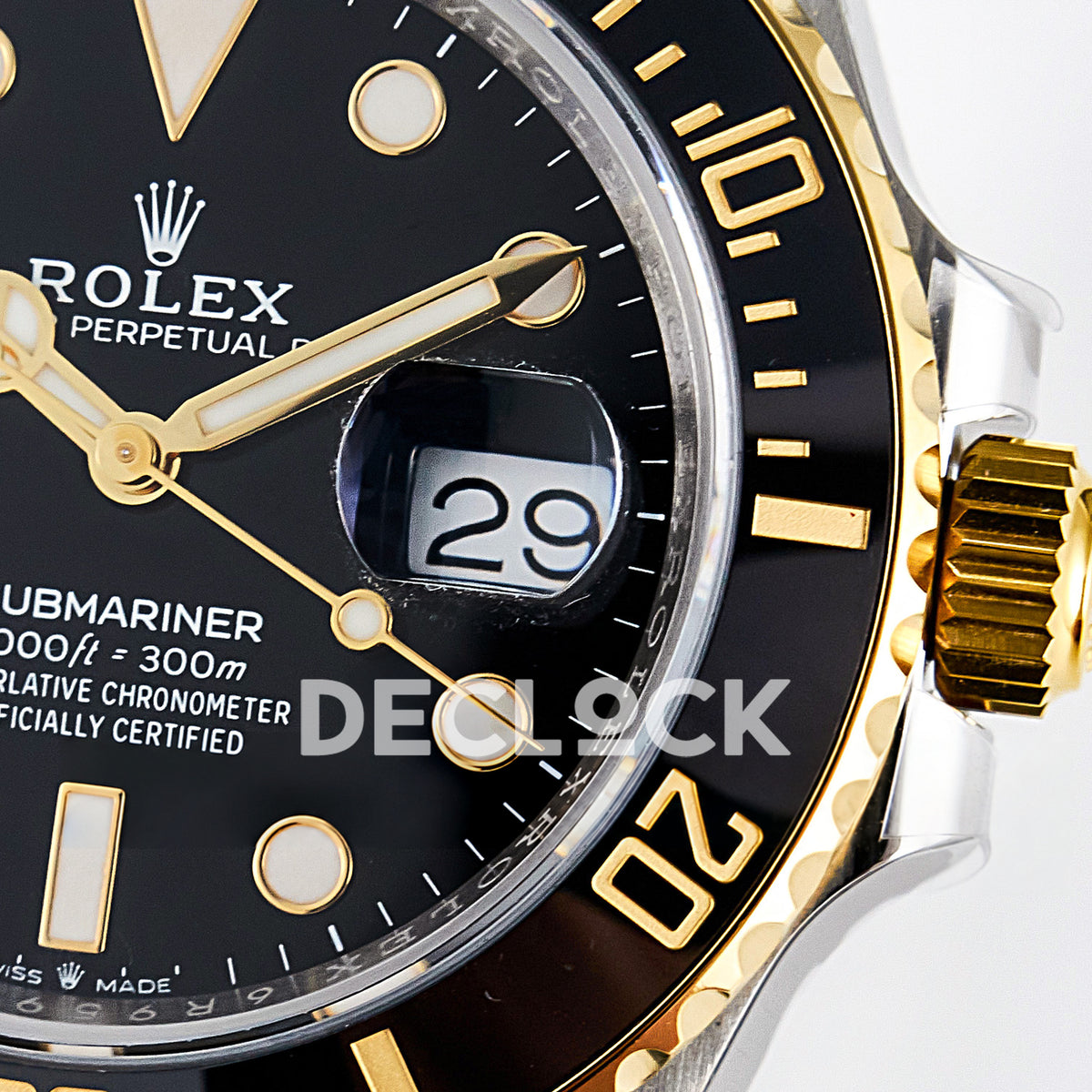 Rolex Submariner 126613LN 41mm ARF Two-Tone Black Dial SH3235 replica - crown date macro