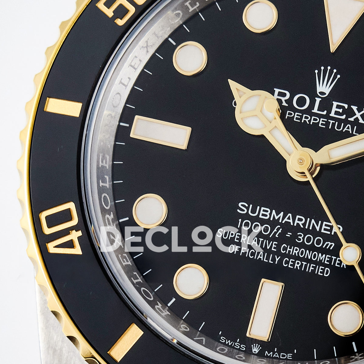 Rolex Submariner 126613LN 41mm ARF Two-Tone Black Dial SH3235 replica - dial left closeup