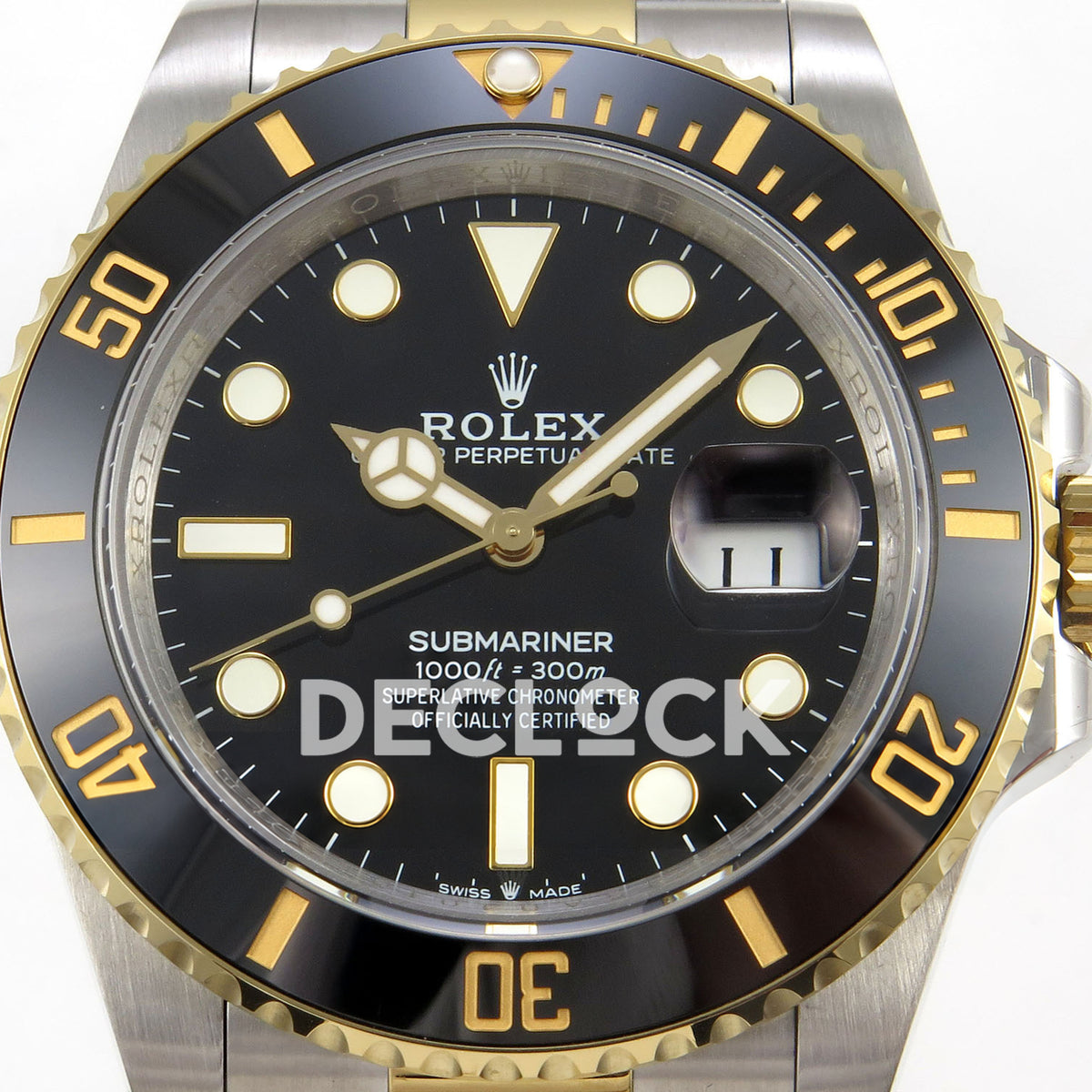 Rolex Submariner 126613LN 41mm QF Two-Tone Black Dial QF3235 replica - dial closeup