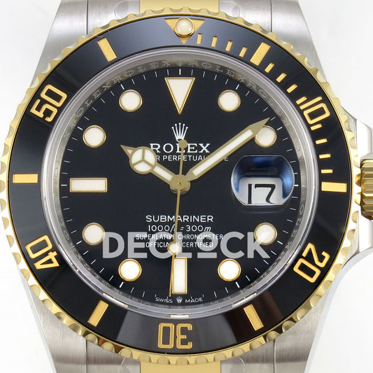 Rolex Submariner 126613LN 41mm RCF Two-Tone Black Dial VR3235 replica - dial closeup