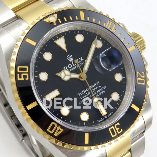 Rolex Submariner 126613LN 41mm RCF Two-Tone Black Dial VR3235 replica - dial angle left