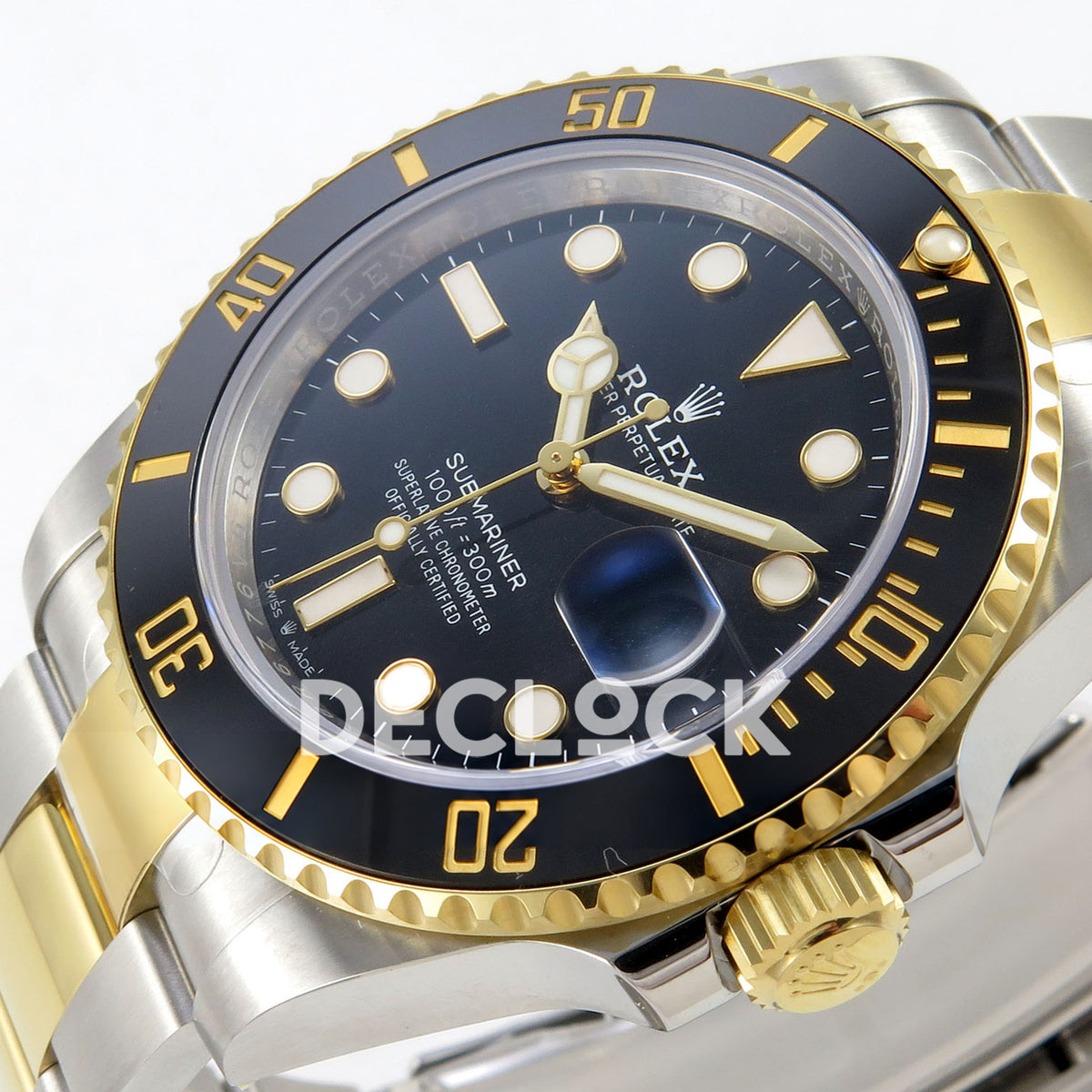 Rolex Submariner 126613LN 41mm RCF Two-Tone Black Dial VR3235 replica - dial angle right