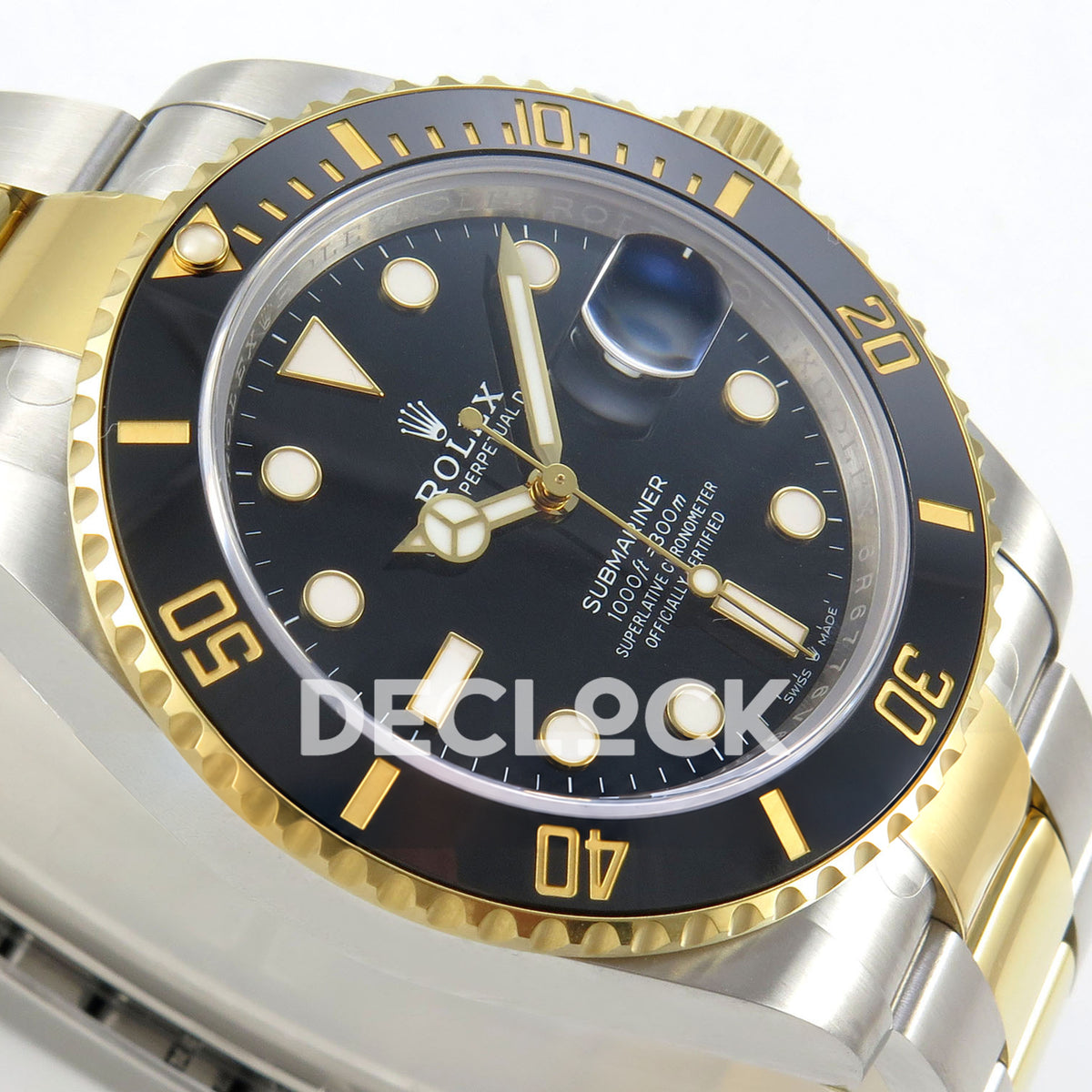Rolex Submariner 126613LN 41mm RCF Two-Tone Black Dial VR3235 replica - dial side angle