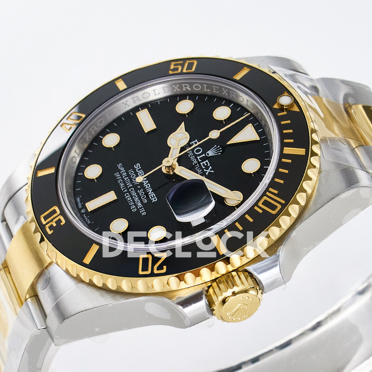 Rolex Submariner 126613LN 41mm THBF Two-Tone Black Dial SH3235 replica - crown front angle