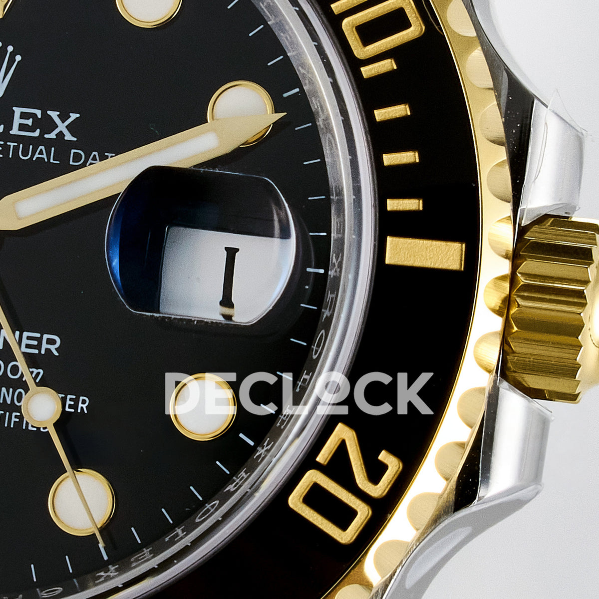 Rolex Submariner 126613LN 41mm THBF Two-Tone Black Dial SH3235 replica - crown date macro