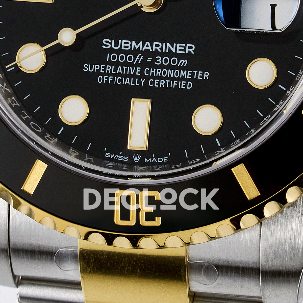 Rolex Submariner 126613LN 41mm THBF Two-Tone Black Dial SH3235 replica - lower dial macro