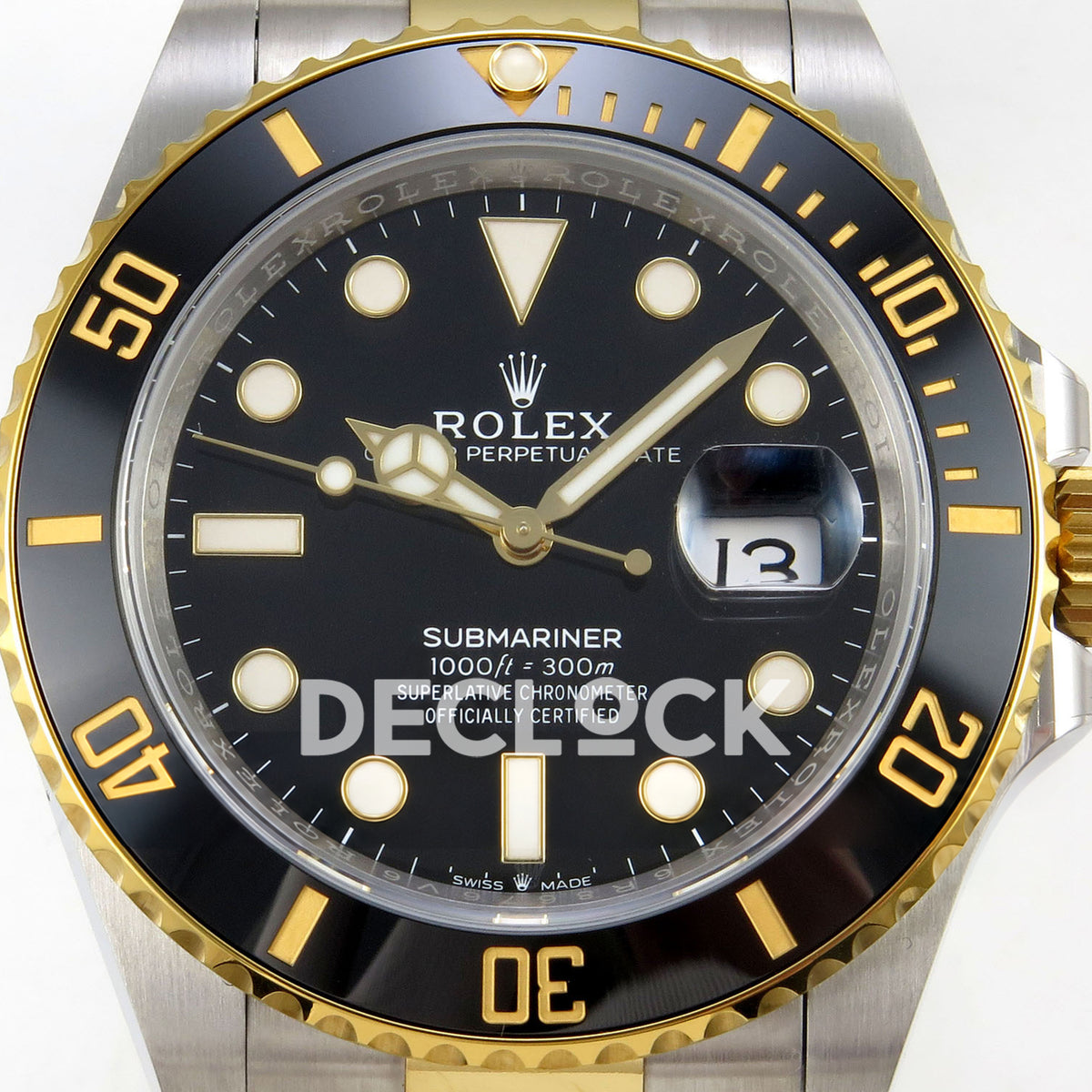 Rolex Submariner 126613LN 41mm VSF Two-Tone Black Dial VS3235 V2 replica - dial closeup