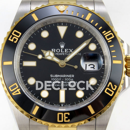 Rolex Submariner 126613LN 41mm VSF Two-Tone Black Dial VS3235 V2 replica - dial closeup